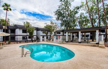Swimming pool with lounge area